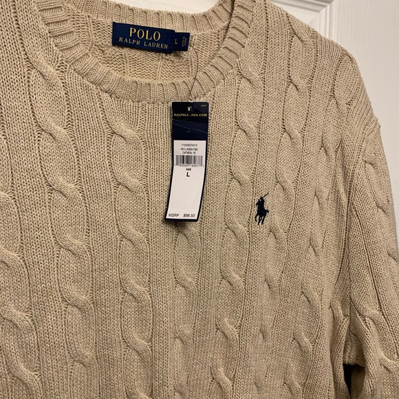 MensLrg. Oatmeal colored, Polo sweater - Picture 4 of 5